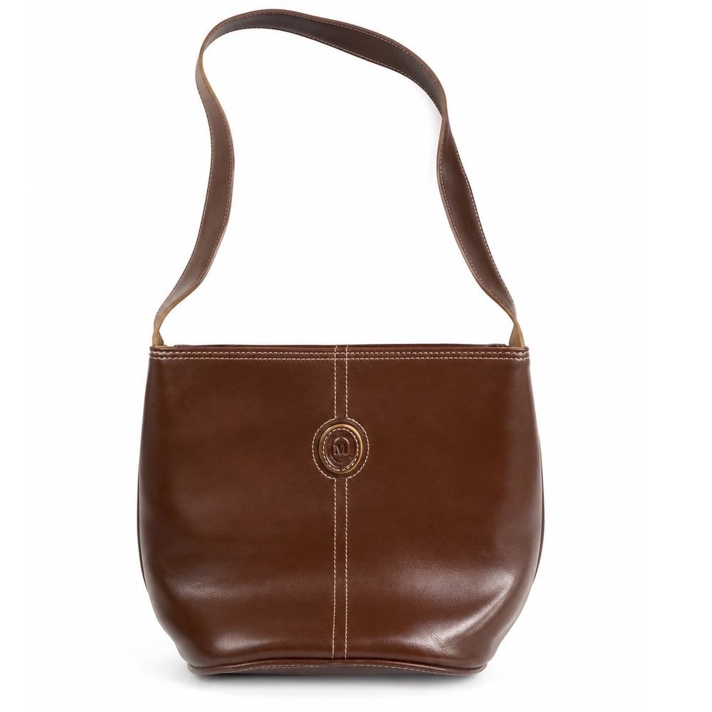 Mondani Vintage Y2K New York Brown Leather Shoulder Bag Crossbody Purse Women's